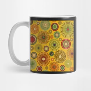 concentric circles yellow Mug